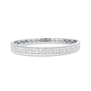 Symphony Diamond 14K (or 18k upon request) Yellow Gold Bangle Bracelet